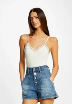 MORGAN Thin Straps And V NeckTopOff-White Donna T-shirt E Top M5921D0UR-A11