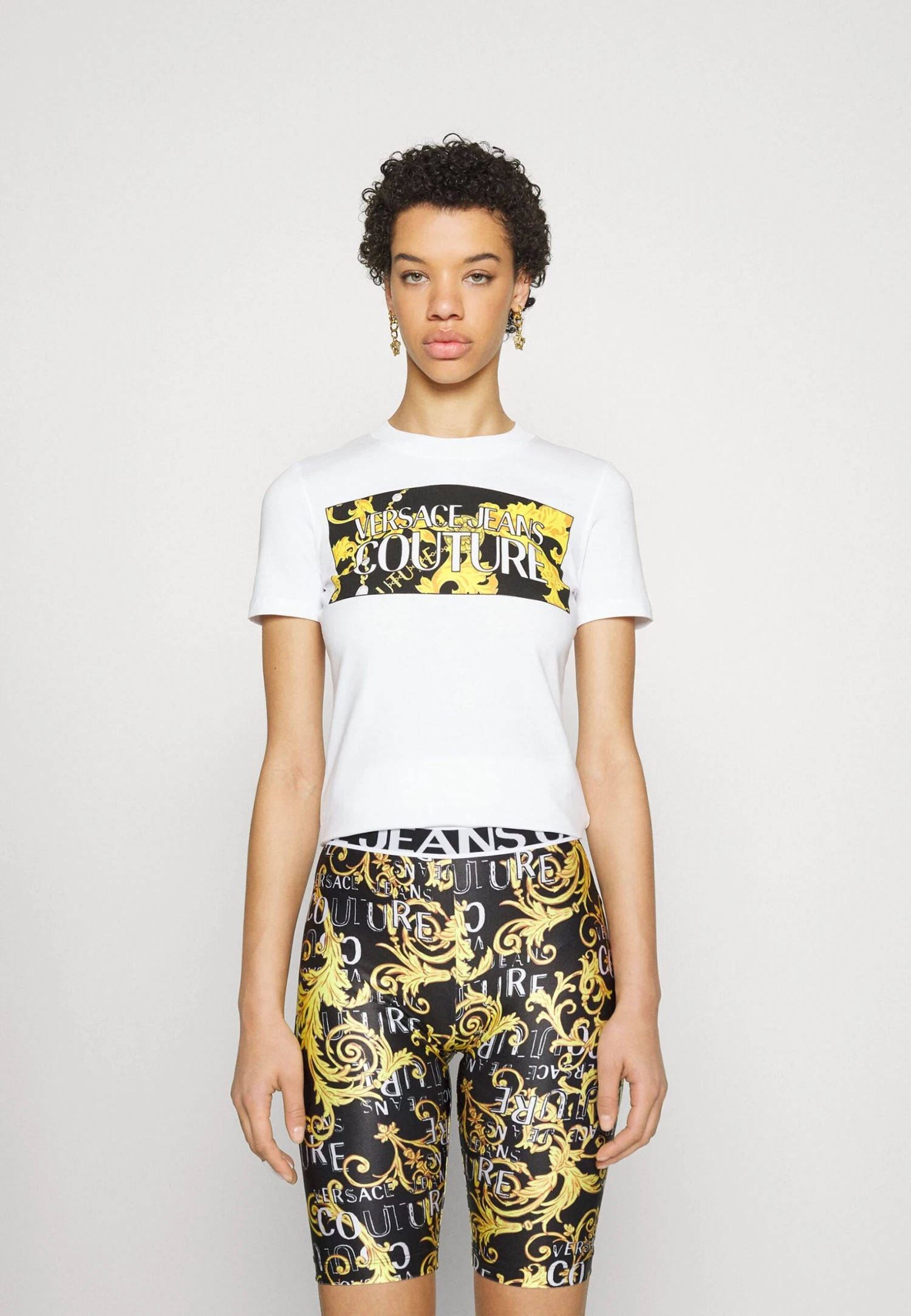 StretchT-Shirt Con StampaWhite/Gold Donna T-shirt E Top VEI21D0CI-A11 1 StretchT-Shirt Con StampaWhite/Gold Donna T-shirt E Top VEI21D0CI-A11