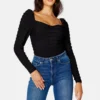 Willa Maglietta A Manica LungaBlack Donna T-shirt E Top BUR21E05E-Q11