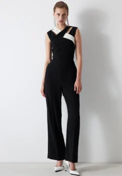 Ipekyol Overall Regular Fit ColorblockTuta JumpsuitBlack Donna Tute Jumpsuit IP521T01R-Q11