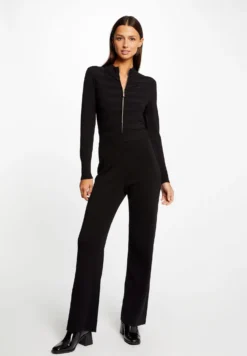 MORGAN Straight ZippedTuta JumpsuitBlack Donna Tute Jumpsuit M5921T02H-Q11