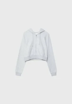 Stradivarius Cropped- Felpa Con Zip - Grey -ESPRIT Vendite cb963604bec14054955ab4276d16d78d