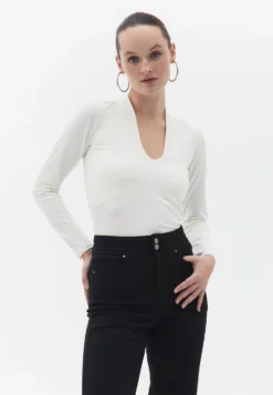 Langarm Mit Modischem Maglietta A Manica LungaIce Milk Donna T-shirt E Top XX021D0KG-A11