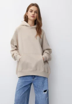 PULL & BEAR Basic OversizeFelpa Con CappuccioSand Donna Felpe PUC21J11W-B11