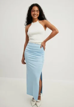 NA-KD Geschlitzter Gonna LungaBlue Donna Gonne NAA21B0HH-K11