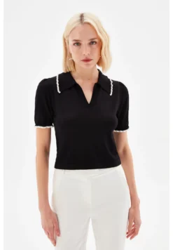 Collar Frilled - Polo - Black