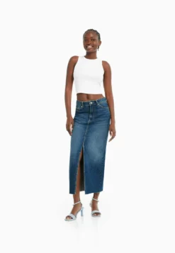 BERSHKA Gonna Di JeansDark Blue Donna Gonne BEJ21B0DY-K12 -ESPRIT Vendite de094ebed4274f19b034f2f655199cd7 scaled