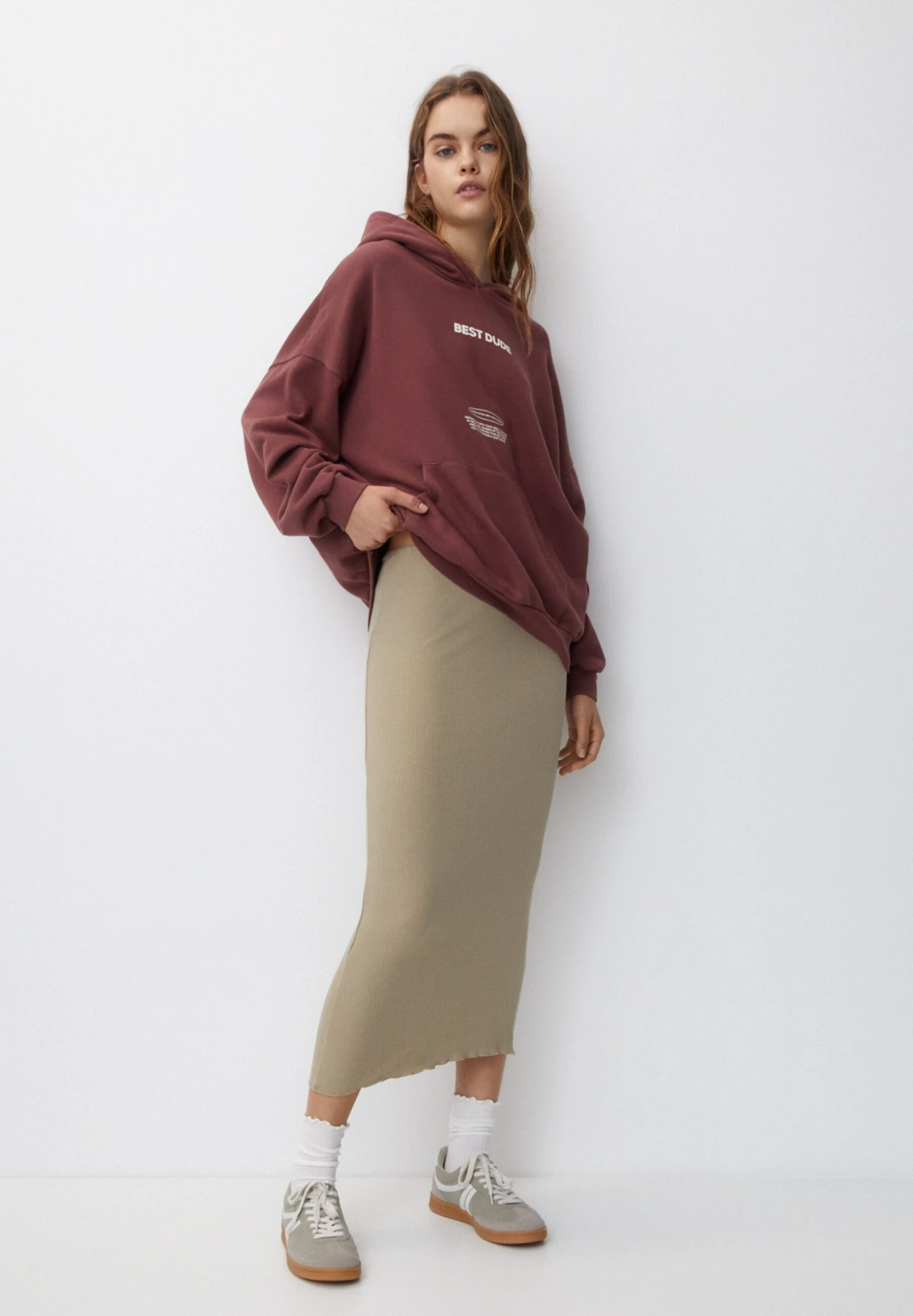 PULL & BEAR Faded - Gonna Lunga - Beige 2 PULL & BEAR Faded - Gonna Lunga - Beige - immagine 2