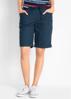 Komfortable Mit Bindeband Und Umsc - Shorts - Blau