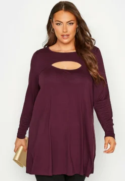 Curve Black Cut Out SwingMaglietta A Manica LungaRed Donna T-shirt E Top YOD21D0TY-G11