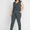 Overall Bequemer Stretch Mit Seitlichen EingriffTuta JumpsuitGrau Donna Tute Jumpsuit B3D21T037-Q11