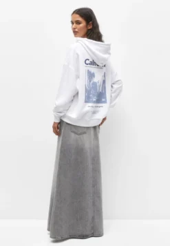 PULL & BEAR City Hoodie - Felpa Con Cappuccio - White