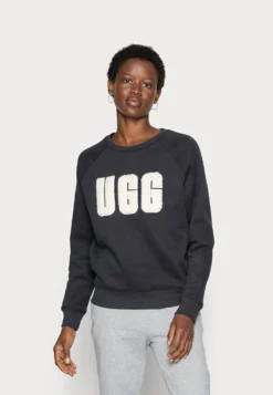 Ugg Madeline Fuzzy Logo CrewneckFelpaBlack / Cream Donna Felpe UG121J007-Q11