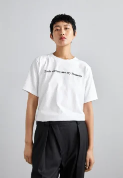 Victoria Beckham Slogan TeeT-Shirt Con StampaWhite Donna T-shirt E Top V0921D00Z-A11